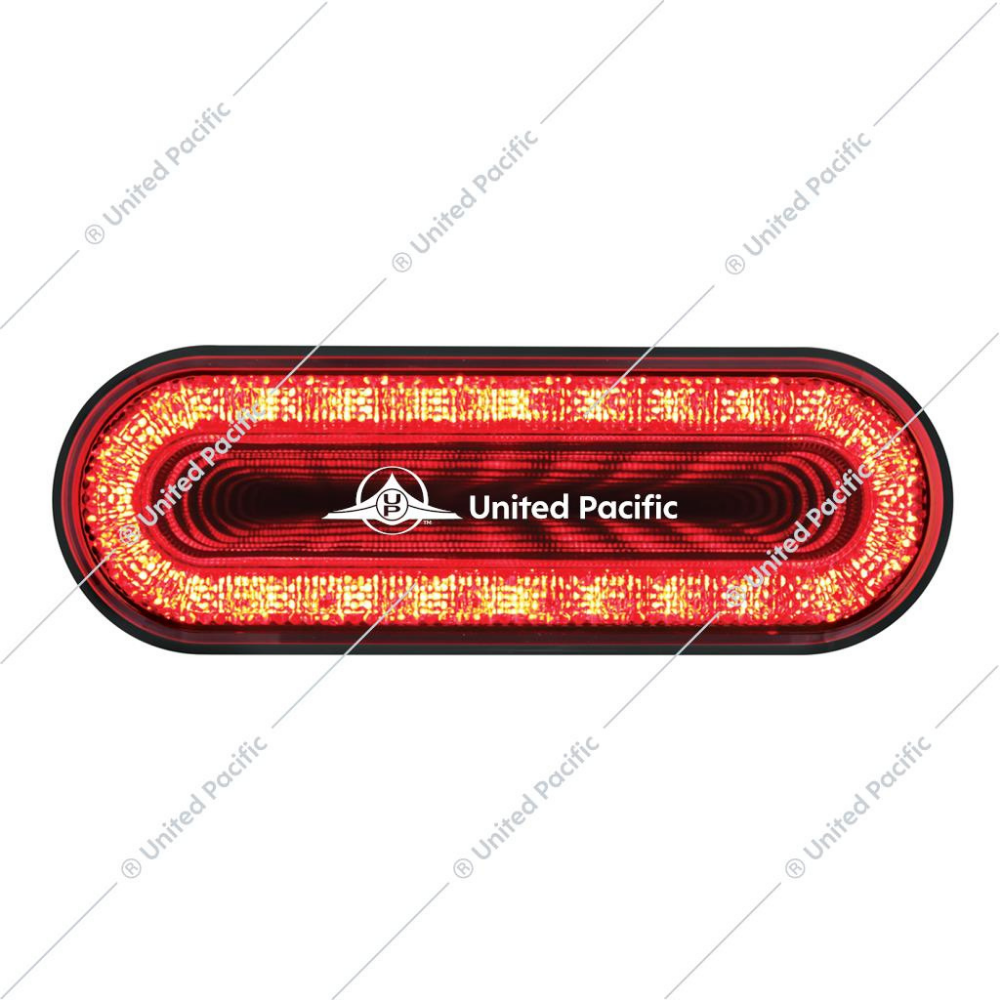 24 LED 6" Oval Mirage Light (Stop, Turn & Tail) - Red LED/Clear Lens