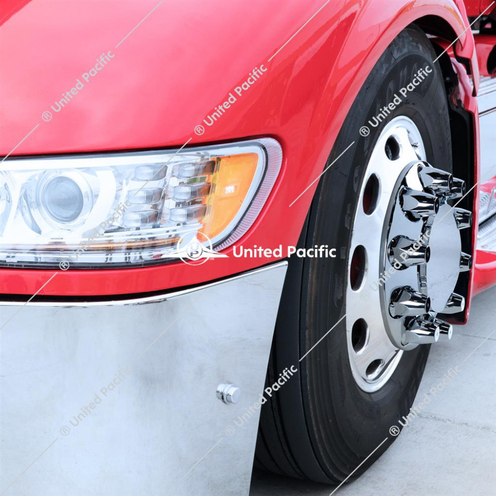Chrome Dome Front Axle Cover W/ 33mm Nut Covers - Thread-On