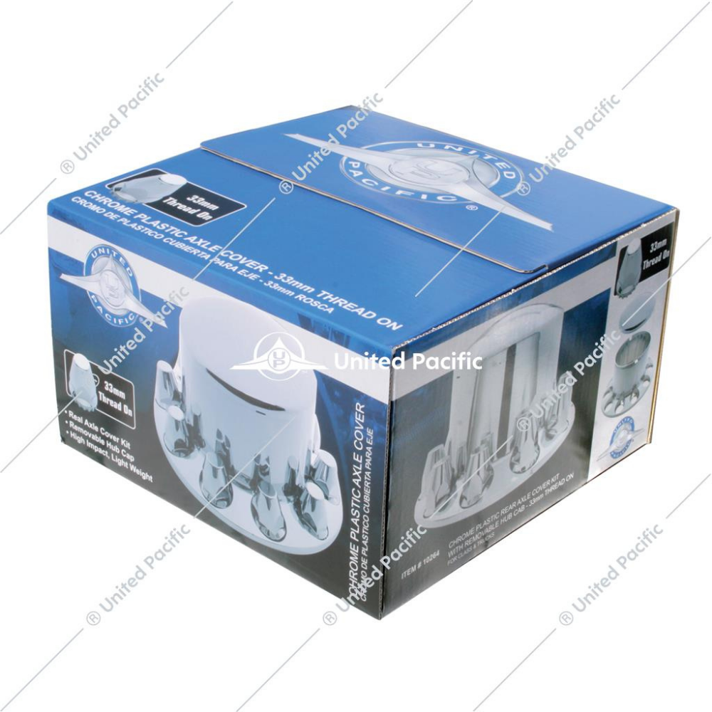 Chrome Dome Rear Axle Cover W/ 33mm Nut Covers - Thread-On