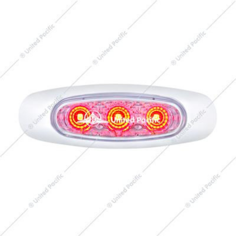 5 LED Reflector Clearance/Marker Light With Side Ditch Light -Red LED/Clear Lens (Each)