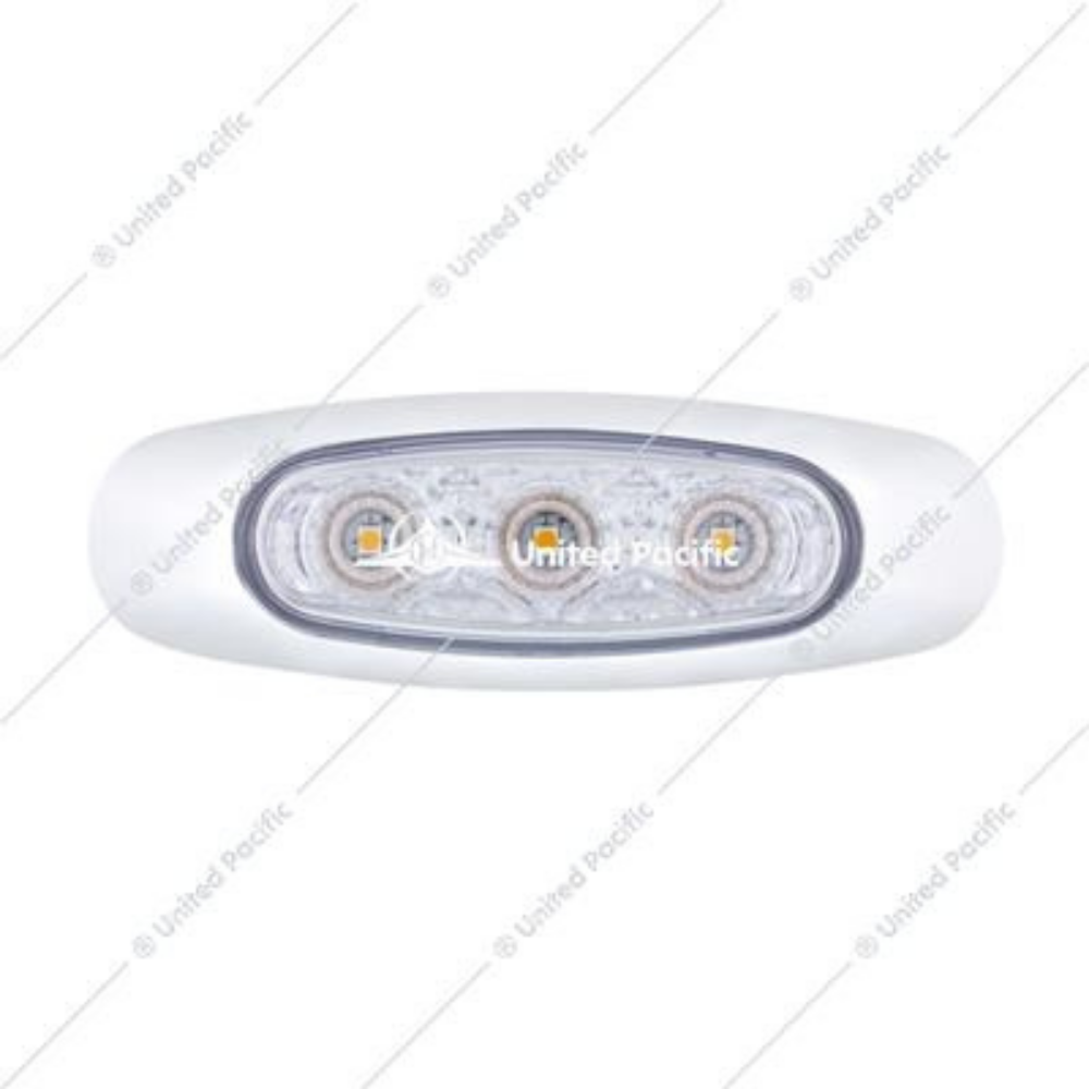 5 LED Reflector Clearance/Marker Light With Side Ditch Light - Amber LED/Clear Lens (Each)