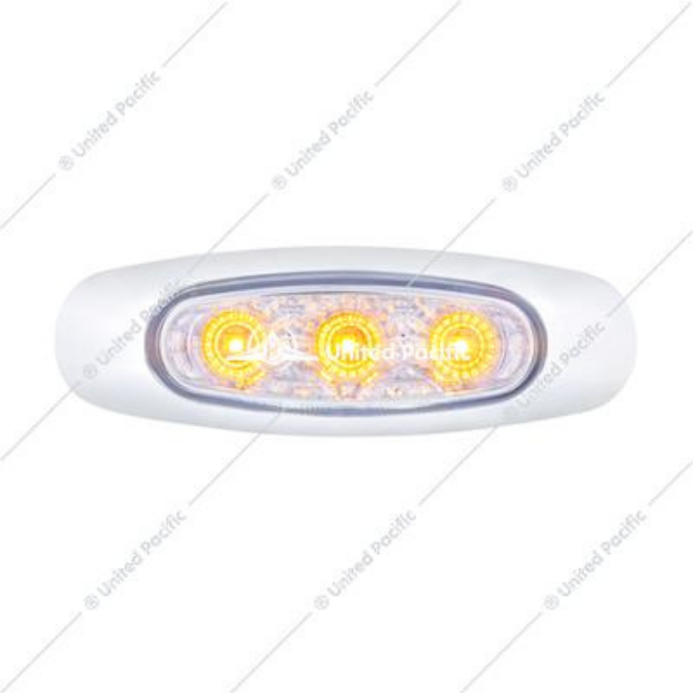 5 LED Reflector Clearance/Marker Light With Side Ditch Light - Amber LED/Clear Lens (Each)