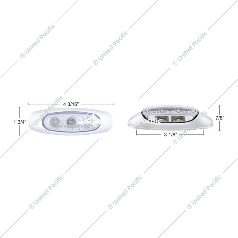 5 LED Reflector Clearance/Marker Light With Side Ditch Light -Red LED/Clear Lens (Each)