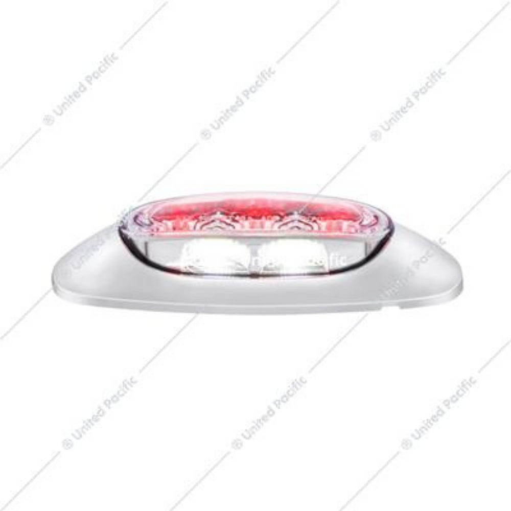 5 LED Reflector Clearance/Marker Light With Side Ditch Light -Red LED/Clear Lens (Each)