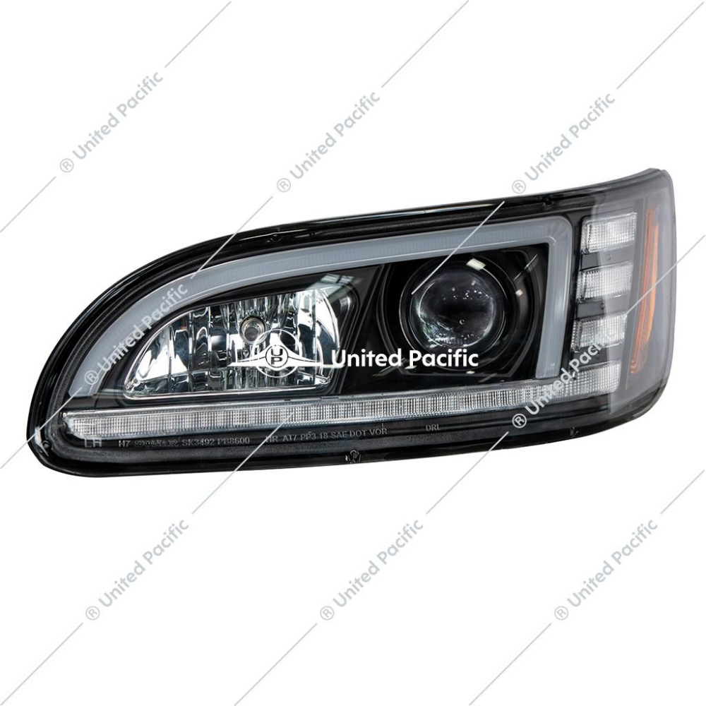 Black Projection Headlight W/LED Sequential Turn & DRL For 2005