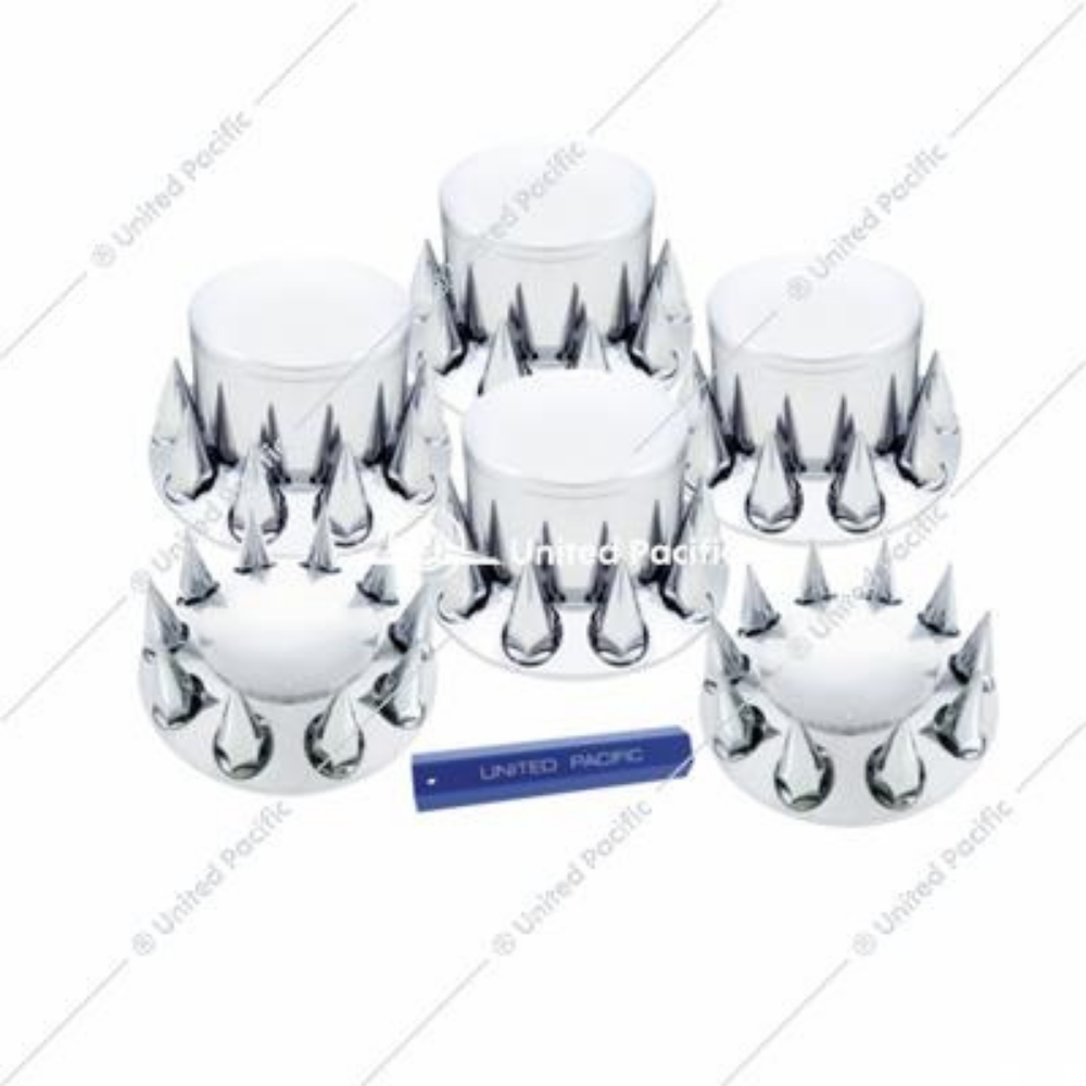 Chrome Dome Axle Cover Combo Kit w/ 33mm Spike Nut Cover &amp; Nut Cover Tool