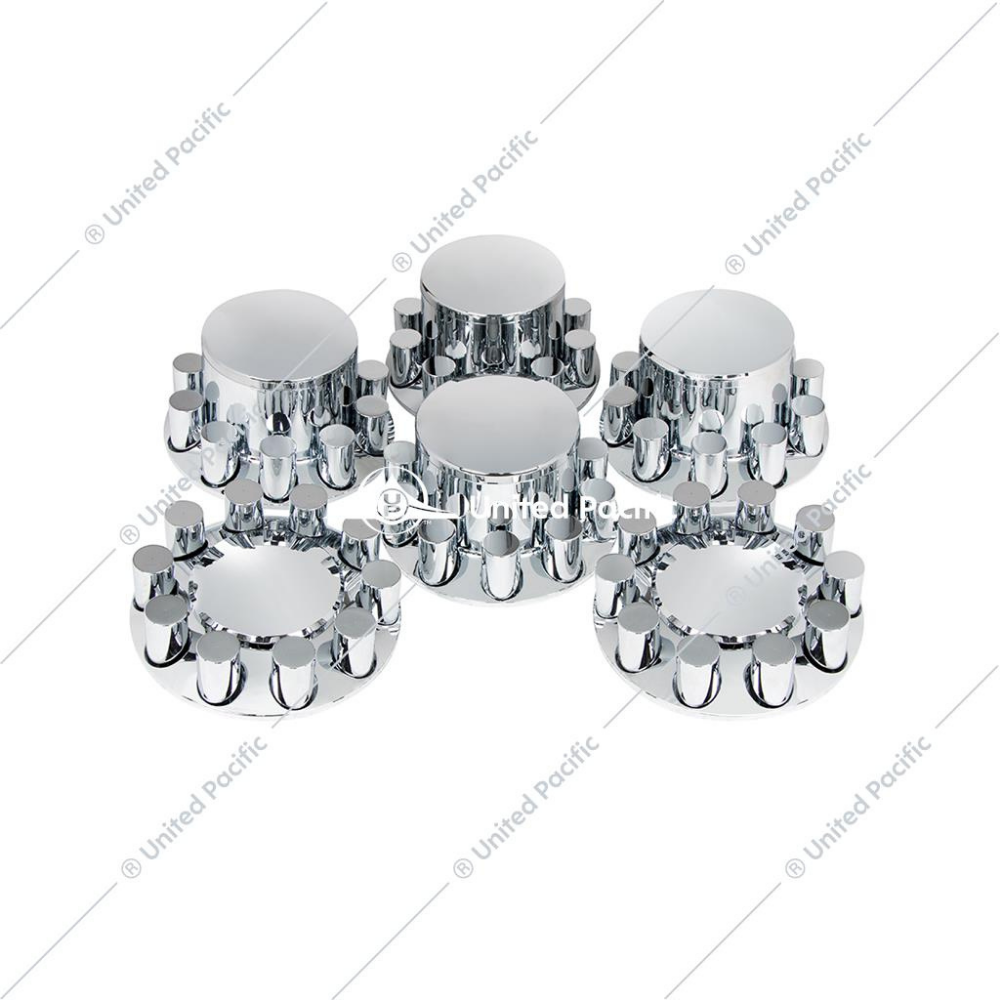 Chrome Dome Axle Cover Combo Kit With 33mm Thread-On Cylinder Nut Cover