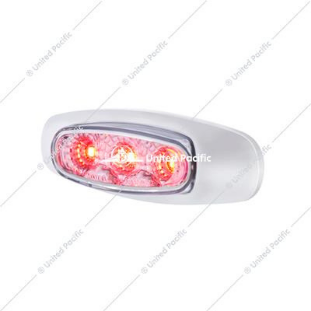 5 LED Reflector Clearance/Marker Light With Side Ditch Light -Red LED/Clear Lens (Each)