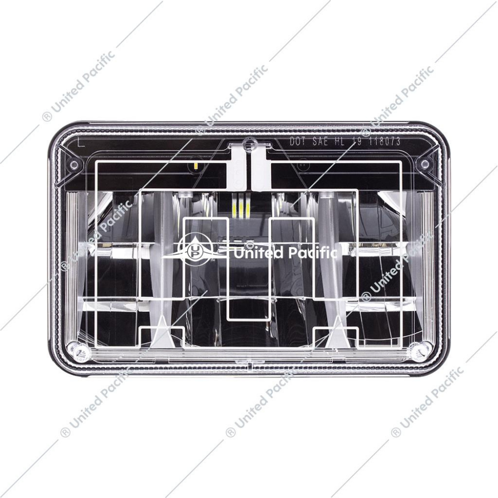 ULTRALIT - Heated 4&quot; X 6&quot; LED Headlight Low Beam With Polycarbonate Lens &amp; Housing