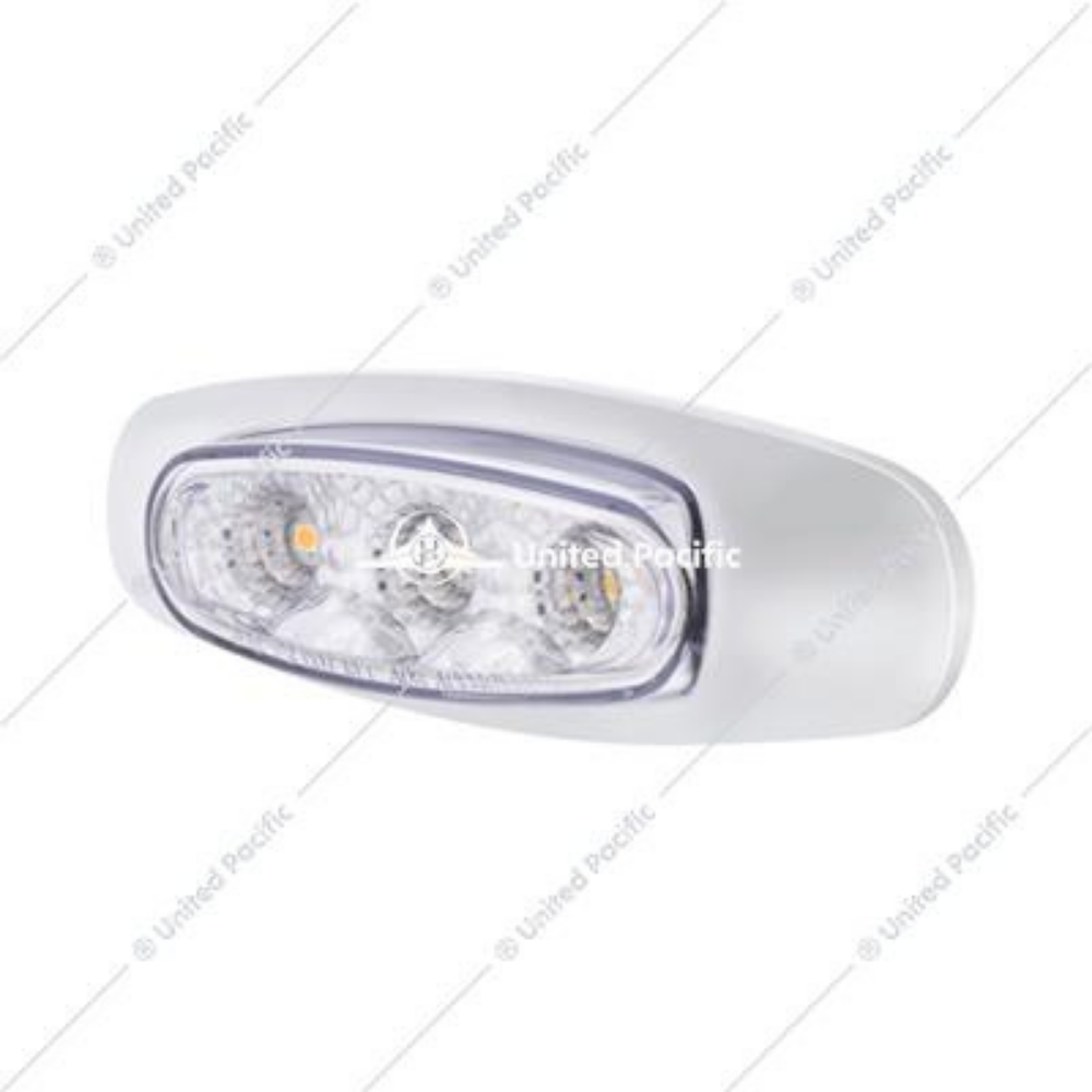 5 LED Reflector Clearance/Marker Light With Side Ditch Light - Amber LED/Clear Lens (Each)