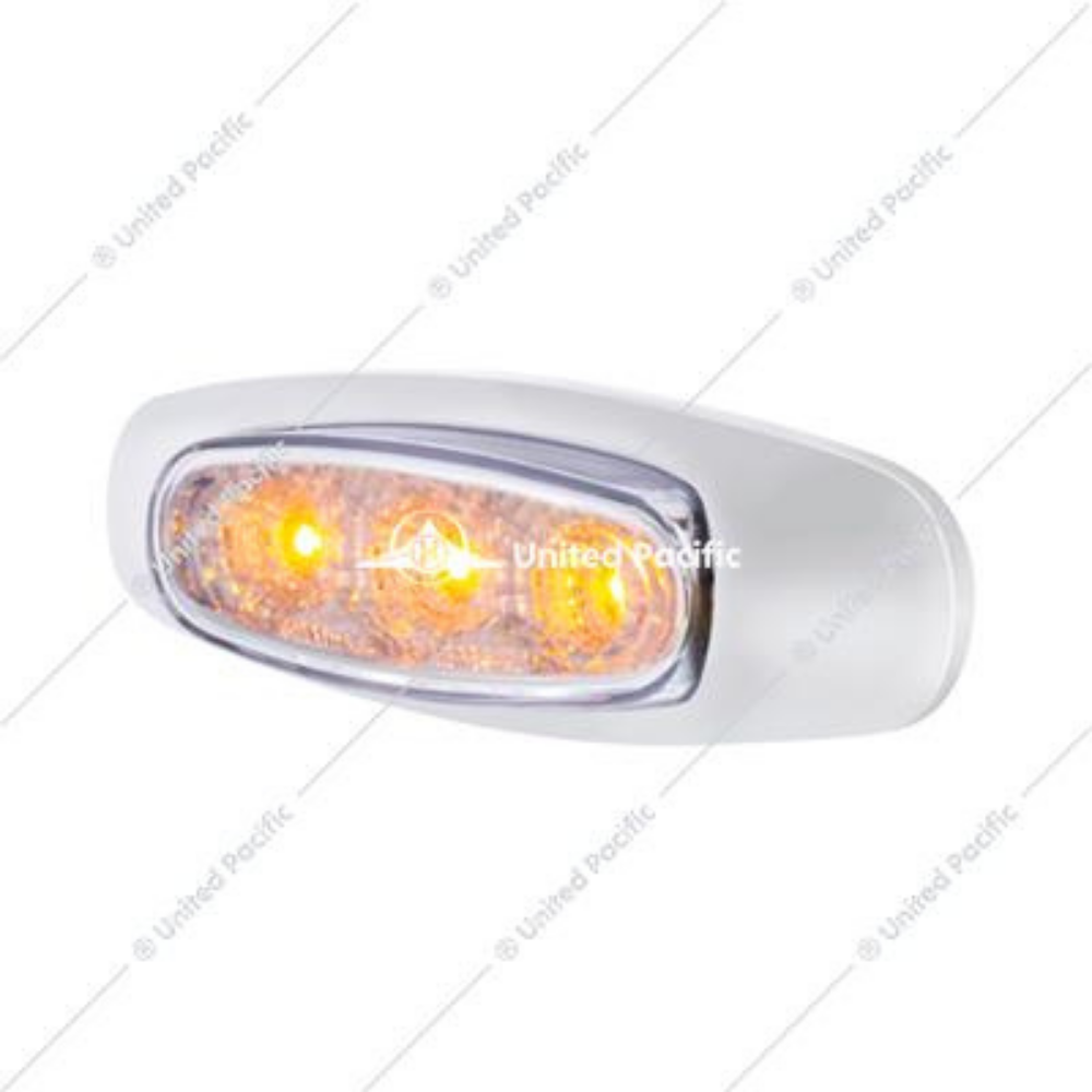 5 LED Reflector Clearance/Marker Light With Side Ditch Light - Amber LED/Clear Lens (Each)
