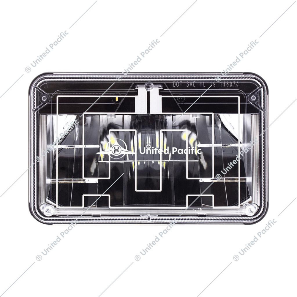 ULTRALIT - Heated 4&quot; X 6&quot; LED Headlight High Beam With Polycarbonate Lens &amp; Housing